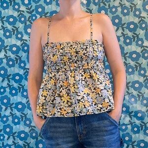 FLORAL PEPLUM TANK